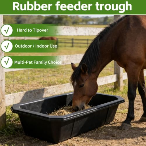 5 PCS Heavy Duty Rubber Feed Pan, 2.5 Gallon Square Feed Bucket | Heavy Duty Horse Water Troughs for Horse, Goat, Pig And Livestock Use Durable Square Design For Farm Feeding Tasks - size: 17.3 × 12 × 5.1in