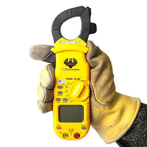 UEi DL369 Digital Clamp Meter HVAC Auto-Ranging 4000 Counts Volt Meter AC Amp Meter Measures AC Current AC/DC Voltage & Microamps Capacitance Resistance Diodes NCV Continuity Tester Live Wire Test