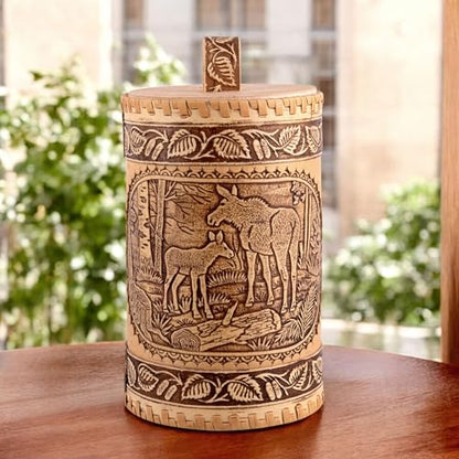 STP GOODS Birch Bark Container, Storage container, Kitchen Container Money to the House Birch Bark (Elk) - color: Elk