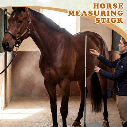 2 PCS Horse Height Measuring Kit - Foldable 91 Inch Tape & Lightweight Aluminum Stick (27.5-74.8 Inch), Accurately Measure Horse Height in Hands (Weighted Base) - style: Weighted Base