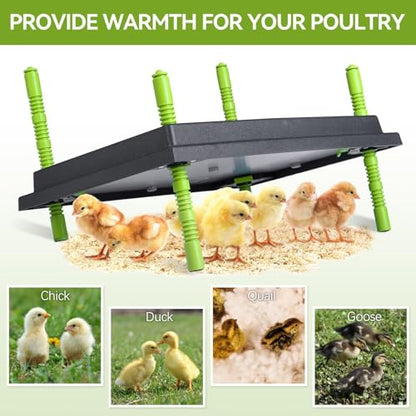 Chick Brooder Heater Plate, 12"x16" Warmer Brooder Plate for Chicks with Adjustable Height, 30W Temperature Control Brooder Heating Plate for 40 Baby Chicks Duck - size: 16.3"L x 12.0"W x 3.0"H
