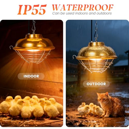 Chicken Heat Lamp Chick Brooder Chickens Coop Heater Heating Lamp for Outdoor & Indoor 300W Heater for Dog Rabbit Duck Chicken Piglet Goat (300W)
