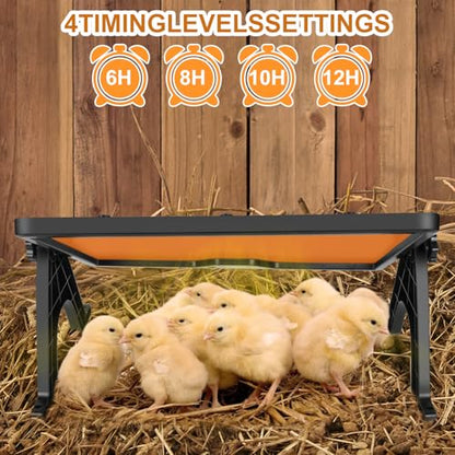 Chicken Coop Radiant Heat Panel, 180W Heater with Built-in Thermostat | Remote Control • Energy Saving • Safe for Chicks & Small Animals