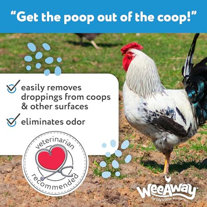 Wee Away Chicken Coop Refresher & Droppings Remover for Chickens, Enzyme Cleaner for Bird Poop, Odor Eliminator for Outdoor Chicken Coops, Unscented, 1 Gallon - size: 128 Fl Oz (Pack of 1)