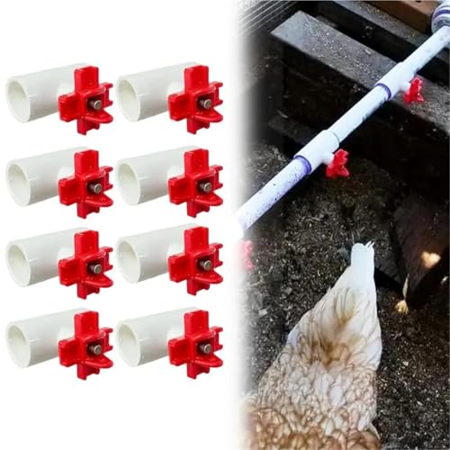 20pcs Chicken Water Cups for Poultry Automatic Poultry Water Feeding Cups Good Sealing Tee Fittings Poultry Waterer for Chickens Ducks