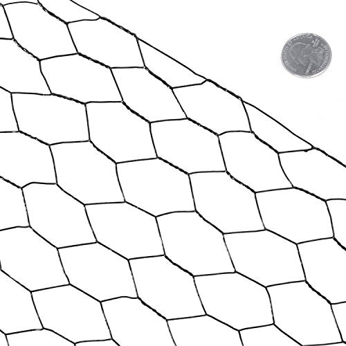 Fencer Wire 20 Gauge Black Vinyl Coated Poultry Hex Netting with 1 inch Mesh (4 ft. x 150 ft.) - size: 4 ft. x 150 ft.