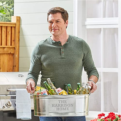 Let's Make Memories Personalized Family Name Beverage Tub w/Stand - Custom Beverage Tub - Unique Entertaining Essential - 5.5 Gallons - color: Family Name, size: With Stand