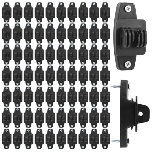 Electric Fence Insulators for Wood Post Claw Black, 100 Set | 3.35" UV-Stabilized Plastic Insulators Accessories with 200 Screws for Wire Polywire Poly Rope Fencing on Farms