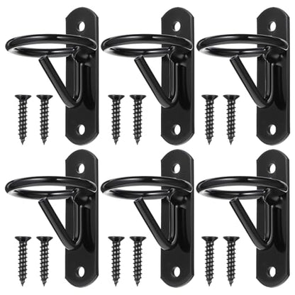 6 Pcs Bucket Hangers for Horse Wate, Heavy Duty 5 Gallon Bucket Hooks Iron Hangers for Feed & Water Buckets (Black, 3.9 x 1.1 x 2 Inch)
