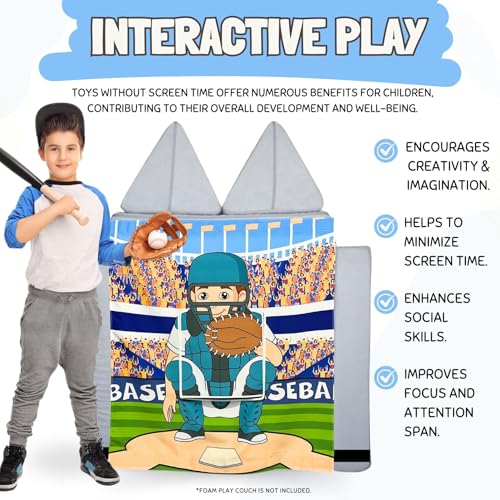 Couch Swag Play Panel for Childrens Foam Sofa Kids Couch (Baseball) - style: Baseball