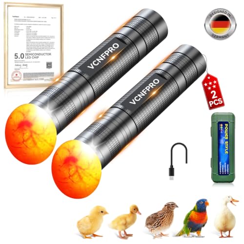 3.0 Upgraded Egg Candler Light【Semiconductor Led Chip】【S-Certified Titanium Materials】 3-in-1 Egg Candler Lamp for Chicken Eggs Typy Strong Waterproof Durable Ultra Battery Life, 2PCS - color: Black, size: 2PCS-M