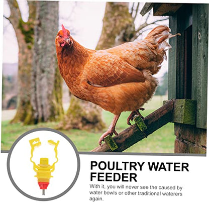 20pcs Poultry Water Feeder Automatic Chicken Waterer for Hens Ducks and Game Birds Durable Screw Style Drinker for Buckets and Coop Use Color