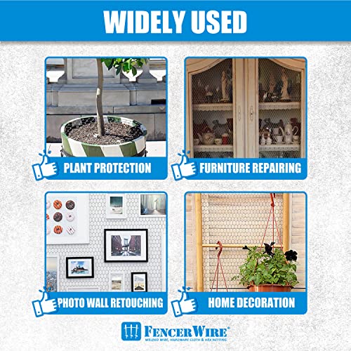 Fencer Wire 20 Gauge Chicken Wire Fence, Galvanized Poultry Hexagonal Netting Crafting, Chicken Coops & Rabbit Rodent Cage, 1-Inch Hex Grid (3 ft. x 50 ft.) - size: 3 ft. x 50 ft.