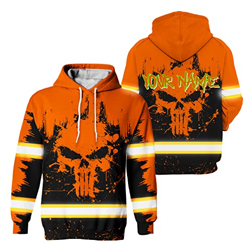 Maddly High Visibility US Flag Collection Safety Workwear Custom Name for Workers, Runners, Truckers, Patriotic - color: Color - Hoodie 03, size: 5X-Large