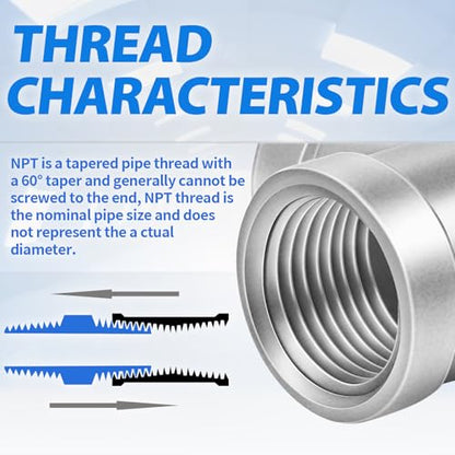 ChillWaves 304 Stainless Steel Pipe Fitting, 4 Way Cross 1/2" x 1/2" x 1/2" x 1/2" NPT Female Thread Adapter(2-PACK) - size: 1/2" NPT, style: PACK OF 2