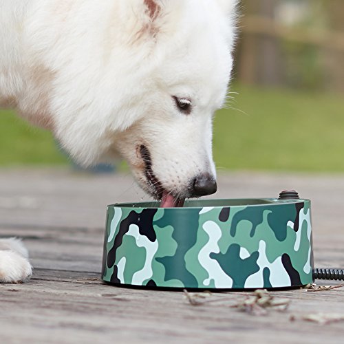 Heated Pet Bowl, Outdoor Pet Thermal Water Bowl, Dog Cat Heated Water Bowl with 69 Inch Chew Resistant Cord and Waterproof ON/Off Switch - color: Camouflage