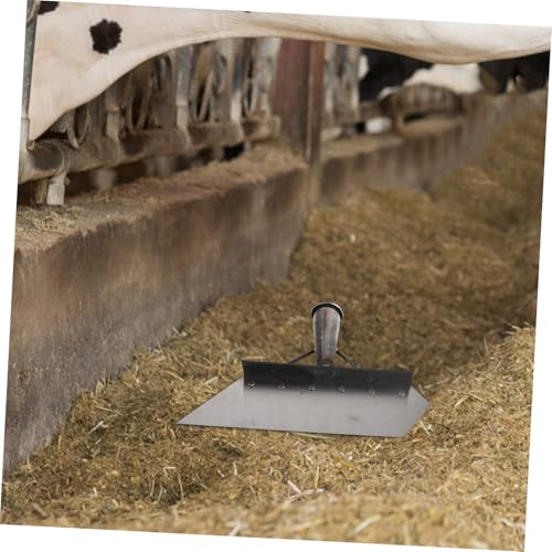 minkissy Manganese Steel Farm Shovel and Pasture Manure Scoop 32cm Heavy Duty Metal Scraper for Barn Cleaning and Livestock Manure Removal
