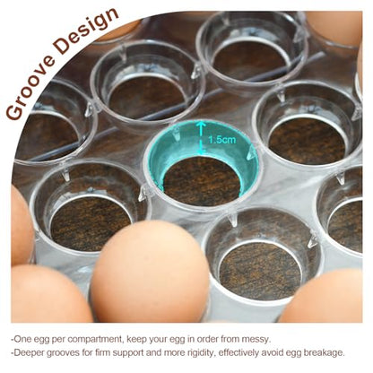 Egg Holder for Refrigerator,60 Eggs Clear Drawer Organizer,2 Layer Stackable Egg Holder Egg Trays,Egg Storage Container with Time Scale for Fridge Countertop Cabinet - size: 60 eggs