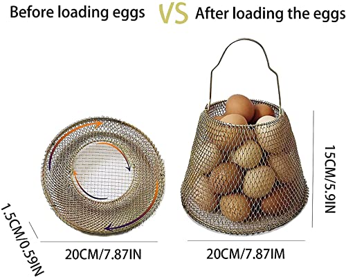 JIYUJIAHUA Egg Basket, Collapsible Mini Storage - Can Easily Load Eggs for Carrying and Collecting Eggs, Easy Washing, and Fast-drying, Country Primitive Farmhouse Style, DANLAN-001