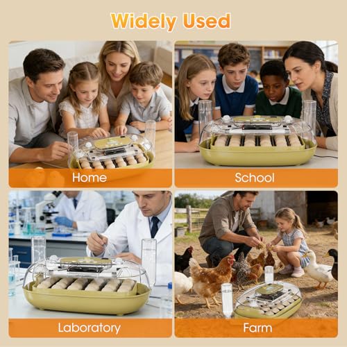 24 Egg Incubator for Hatching Eggs, Automatic Egg Turning, Temperature & Humidity Control, Egg Candler, for Hatching Chicken, Duck, Quail, Goose - Ideal for Farm, Classroom, Home Use