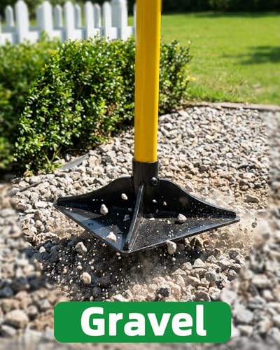 LOCONHA Steel Tamper with 48" Handle - Heavy Duty Hand Compactor for Leveling Soil, Gravel, Sand, and Asphalt in Gardens, Yards, and Driveways (8''x 8'') - size: 8''x 8''