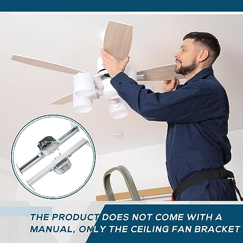 Therwen 8 Pcs Adjustable Fan Electrical Box Brace for Ceiling Fans and Light Fixtures Ceiling Fan Mounting Bracket, 14.2 Inches in Length