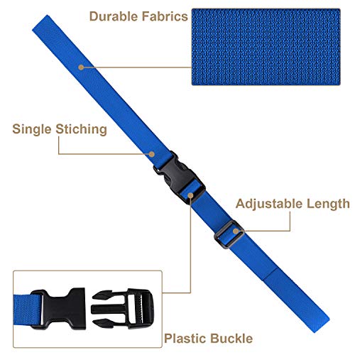 MAGARROW 78" x 1" Strap Buckle Packing Straps Adjustable 1-Inch Belt - color: Blue 6.5 feet Long (4-PCS)