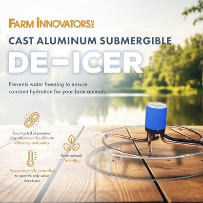 Farm Innovators H-429 1500 Watt Cast Aluminum Submergible Water Tank Deicer, Self Regulating Thermostat (4 Pack) - color: 1500 Watt, size: 4 Pack