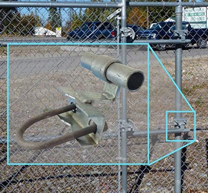 6" CHAIN LINK ROLLING GATE HARDWARE KIT: (Chain Link Fence Gate Parts) (6" Rut Runner, 2 Track Wheels, 6 Track Brackets, 1 Rolo Latch) - size: Post Mount