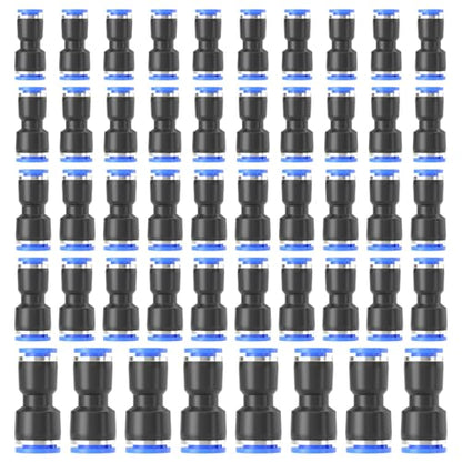 TAILONZ PNEUMATIC 1/8'' 1/4'' 5/16'' 3/8'' 1/2'' OD Straight Push to Connect Fittings Push Connectors Plastic Quick Release Connectors Air Line Fittings 50PCS - size: 1/8''OD/1/4''OD/5/16''OD/3/8''OD/1/2''OD, style: 50PCS