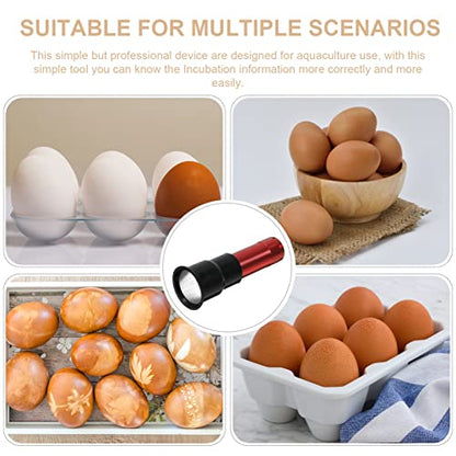 Hemobllo Egg Candler Tester, Egg Incubator Portable Cool Light Candling Lamp Hand Held Poultry Farm Candler Accessory - color: Red