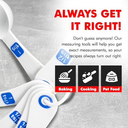 Chef Craft Easy to Read Plastic Measuring Cup Set, 10 Piece, white - color: White