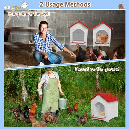 Nesting Boxes for Chicken, Plastic Single Compartment Chicken Nesting Box for Laying Eggs for Hens, Ducks and Poultry - Red - color: Red