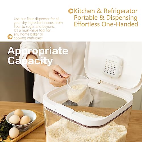 Flour Dispenser 10LBS - 5 L /5 QT /5 KG Rice Container Storage Food Cereal Container Bins Household for Kitchen Pantry Organization (5 L) - color: 5.6 L