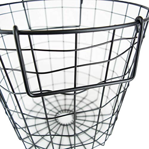 DII Metal Wire Mesh Stackable Utility Storage Bin, Small Round, 12x12x10", Black - color: Black, size: 12 x 12 x 10 inches