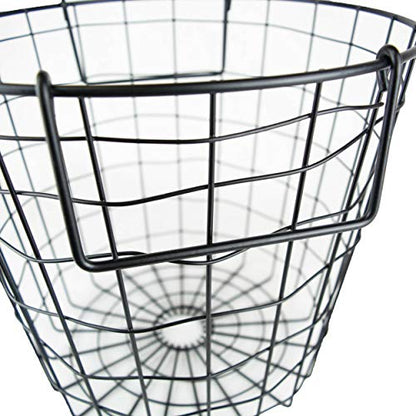 DII Metal Wire Mesh Stackable Utility Storage Bin, Small Round, 12x12x10", Black - color: Black, size: 12 x 12 x 10 inches