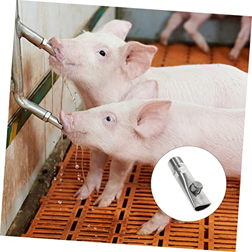 BESPORTBLE 5pcs Stainless Steel Automatic Pig Waterer with Nipple Drinkers for Piglets Livestock Leak Water Feeder Saving Water and Labor for Farm Animals