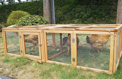 No Assembly Foldable Chicken Coop Wood Small Animal House Portable Outdoor Run with Sunlight Roof and Handle for Rabbit Guinea Pig Duck