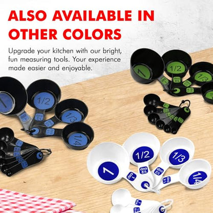 Chef Craft Easy to Ready Plastic Measuring Cup Set, 10 piece set, Green - color: Green