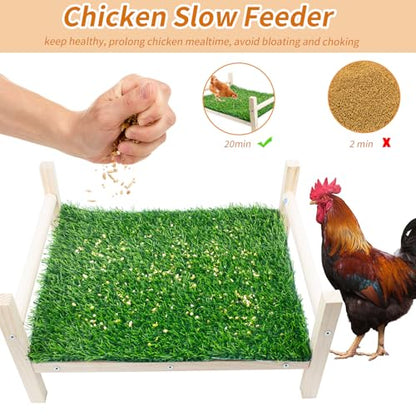 FlidRunest Extra-Large Wooden Chicken Toys, Natural Chicken Foraging Bed Toy for Coop, Multifunctional Training Perch Stand and for Poultry Chick, Hens, Rats