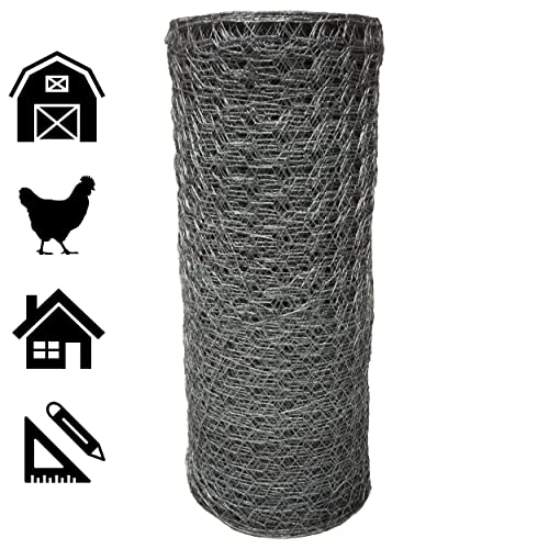 Acorn International PN13675 1"X36"X75' Poultry Netting, 3' Wide X 75' Long, Silver - size: 3' Wide X 75' Long, style: 1" Hexagon Pattern