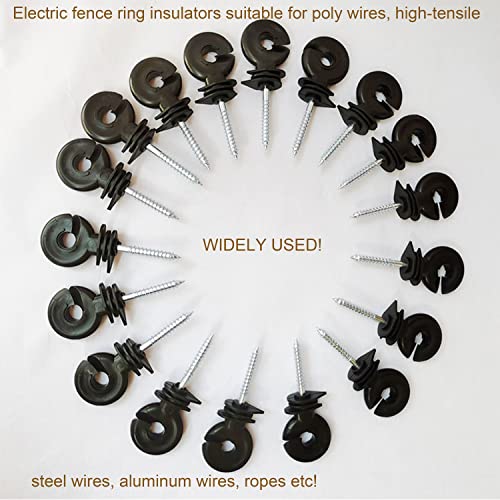 60Pcs Electric Fence Insulator Screw-in Insulator Fence Ring Wood Post Insulator with Insulator Socket Tool for Animal Husbandry Electronic System (Electric Fence Insulator - 60PCS) - style: Electric Fence Insulator - 60PCS