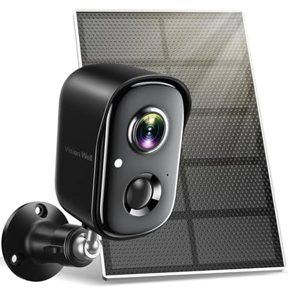 Security Cameras Wireless Outdoor, 2K Solar Cameras for Home Security, WiFi Cameras Battery Powered, AI Motion Detection, Color Night Vision, 2-Way Talk, Spotlight Siren Alarm-Black Grey Solar Camera - color: Black Grey