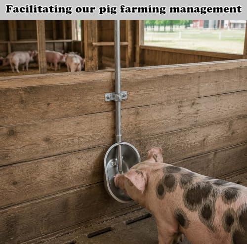 Large Stainless Steel Hog Waterer Bowl, Automatic Livestock Waterer with 1/2" Female NPT Connection, Heavy Duty 304 Stainless Steel Drinking Bowl for Pigs, Hogs, Swine and Farm Animals