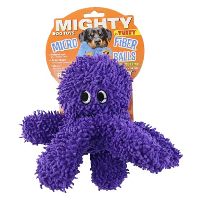 MIGHTY® 2 Pack Microfiber Medium Octopus Dog Toys | Ultra Durable Plush Toy with Multiple Layers & Reinforced Seams , Washable and Floats , Mighty® Construction - color: 2PK Purple Octopus