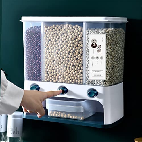 Kitchen container barrel grain sealed tank household storage pet dog food box(Gray) - color: Gray