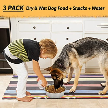 Fhiny 3 Pack Hammered Stainless Steel Dog Bowls, 8 Cups/64 Oz Premium Metal Puppy Feeder Bowl Set for Raised Feeding Station Basic Kitten Food & Water Dishes for Small & Medium Pets Dishwasher Safe - size: 8 Cups/64 Oz