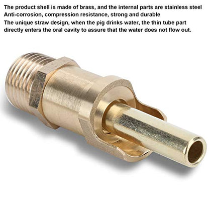 Automatic Pig Nipple Drinker Pig Water Nozzle Poultry Watering System for Sows Piglets Drinking (Brass) - color: Brass
