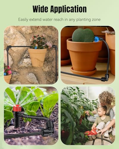 Pawfly 15 Pcs Quick Connect 1/4" Drip Irrigation Elbow Connectors, Anti-Leak Drip Irrigation Parts, Push-to-Fit 2-Way Elbows, Universal 90 Degree Elbow Fittings for 1/4 Inch Irrigation Tubing - size: 1/4" Nut Elbow