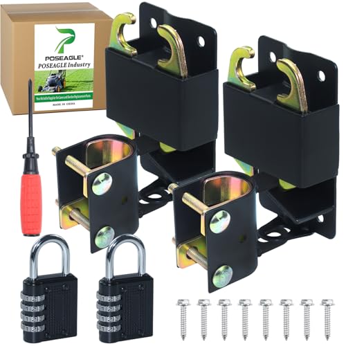 2 Pack 5 inch Black S16100700 Two Way Lockable Gate Latch with 4-Digit Combination Lock and Screwdriver for Metal Gates with 1-1/4" to 1-1/2" Diameter Tubes - color: A02 2xLockable Gate Latch for 1-1/4 to 1-1/2 Tubes